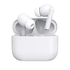 Wireless Earbuds Bluetooth 5.1 TWS Earphones Full Touch Control Headphones Built-in Microphone Immersive Sound Quality Ensure Fast Stable & Connection Smart LED Headset Sports Bud (White) (White)-image-36