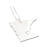 Minnesota Necklace sterling silver Personalized Engravable Minnesota state necklace with heart comes