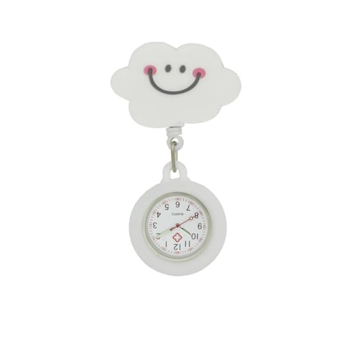 ナースウォッチ クリップ式 懐中時計 かわいい 見やすい ポケットウォッチ 見やすい 伸び縮み可能 クリップ付き シンプルで防水 逆さ文字盤 看護師医療所 スタッフ用 男女兼用 誕生日 ナースウォッチ (クラウド)