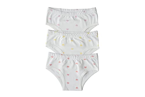 ORGANICKID Girls Organic Cotton Underwear GOTS Certified Kids Toddler Briefs Pack of 3