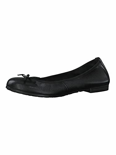 MARCO TOZZI Damen Ballerinas aus Leder mit Schleife, Schwarz (Schwarz), 40...