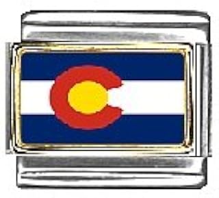 Colorado State Flag Italian Charm Bracelet Link