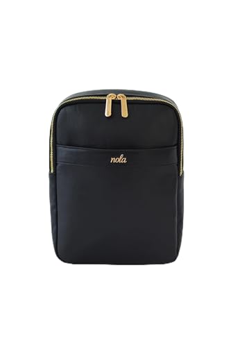 nola Diaper Bag – Backpack or Crossbody Baby Bag with Organized Storage (Onyx)