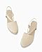 Coutgo Women's Platform Wedge Espadrille Sandals Slingback Slip on Closed Toe Strap Shoes, Beige, Size 5