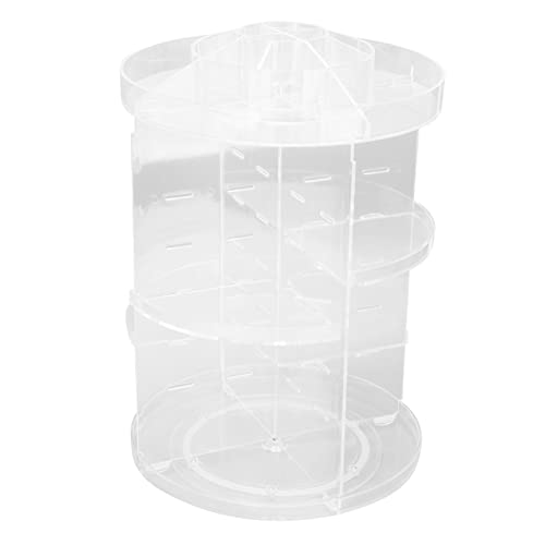 SAXOJONON Organizador de maquillaje con estantes ajustables, rotación de 360 grados, almacenamiento de cosméticos de gran capacidad para fregadero de baño