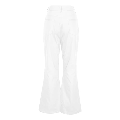 Flare Pants Men Solid Corduroy Casual Straight Leg Long Pants Trendy Lightweight Loungewear Trousers with Pockets3