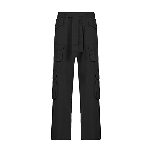 Gothic Cargo Pants Women's High Waist Wide Leg Jeans Women's Loose Casual Pants4