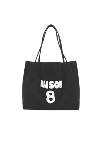 Image of Jeelow Large Striped Or Patterned Canvas Tote Bag for Women Men Shoulder Handbag with Zipper Pocket Travel