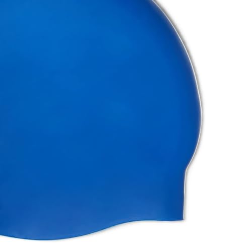 Amazon Basics Silicone Swim Cap, Unisex, Water-Resistant, Easy to Put On and Off, Blue, 1-Pack - image 4