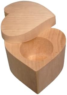 homedecoart ltd Solid Heart Shaped Wooden Ring Box Engagement Wedding Ring Wee Box Heart Shape Lided Wedding Favour Trinket Secret Box (2.5cm high)