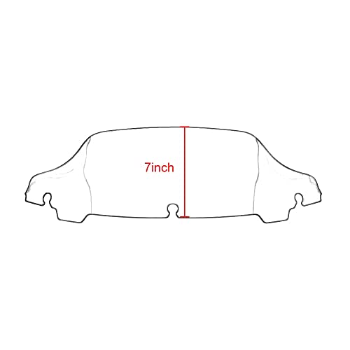 Image of Black 7 inch Wave Windshield Windscreen Wind Splitter Compatible for 2014-2024 Harley Davidson Touring Street Glide /Electra Glide /Ultra Limited /Tri Glide FLHT FLHX FLHXS FLHTK 14-23