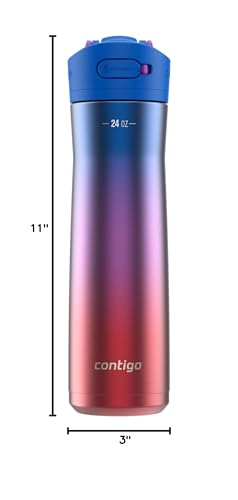 Image of Contigo Ashland Chill 2.0 Stainless Steel Water Bottle with AUTOSPOUT Lid, 24 oz, Lazuli Ombre