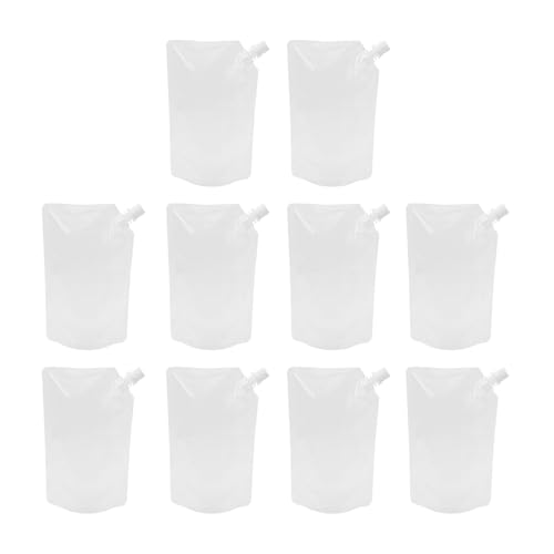 ERINGOGO 50個 透明自立吸嘴密封包装袋 液体包装バッグ 飲料用ミルクパウチ アウトドア対応 耐熱冷蔵可能 持ち運び便利 パーティーやキャンプ