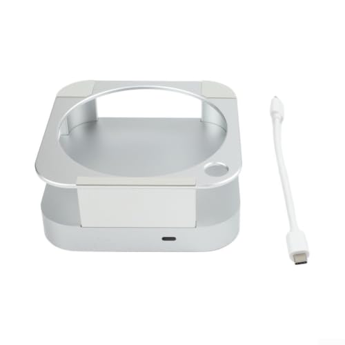 Base compacta de aleación plateada para Mac mini con estación de acoplamiento de aluminio 4