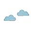 Baby Blue Cloud Shelf Set of 2 – No Light