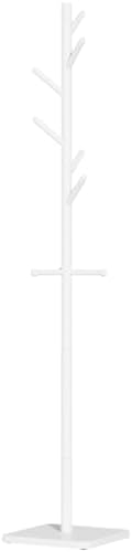 Nianerfaya Free Standing Hall Coat Tree with 9 Hooks, 3 Height Option, Hubberwood Hooks and Pole, Cloud White,ULSM001W-1- image 2