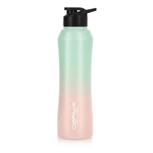 Image of Caspian Trek Customised Stainless Steel Water Bottle 1L, C-Candy with Logo Print - Personalised Water Bottle with Your Name Print for Kids Boys Girls School Office Gym- Perfect for Corporate Gifting