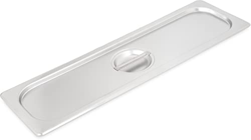 Carlisle FoodService Products Durapan Half-Size Long Stainless Steel Food Pan Lid Hotel Pan Cover with Concave Handle for Catering, Buffets, Restaurants, 20.5 X 6.38 Inches, Silver