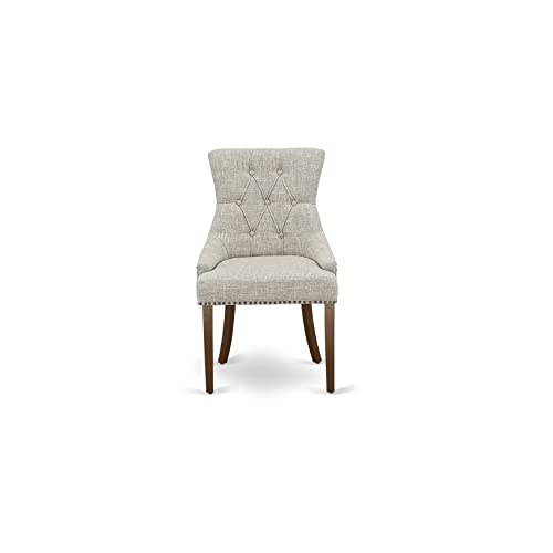 East West Furniture Nofr5-Mah-05 5Pc Dining Set Includes A Rectangle Dinette Table With Butterfly Leaf And Four Parson Chairs With Doeskin Fabric, Mahogany Finish #TOP7