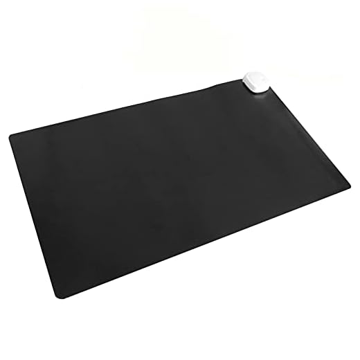 PrimeMatik - Alfombra y Superficie térmico con calefacción para Escritorio Suelo y pies de 60 x 36 cm 85W Negro