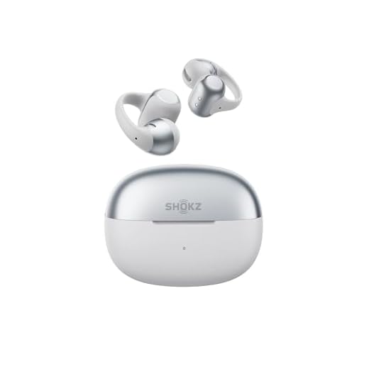 SHOKZ OpenDots 2 Open-Ear Clip-On Earbuds, verbessertes Dolby Audio mit Deep Bass, 40 Std. Laufzeit, Bluetooth 6.1,IP57 wasserdicht, klare Anrufe Dank 3 Mik. für Alltag, kabelloses Laden, Grau