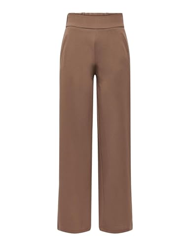 JdY Damen Jdylouisville Catia Life Wd PNT JRS Noos Hose Mit Hohem Bund Und Weitem Bein, Cacao Nibs, S / 32L – Ansicht 1