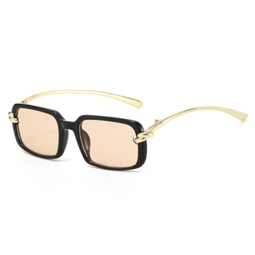 Lunettes de soleil rectangulaires anti-UV400 pour femme stylée