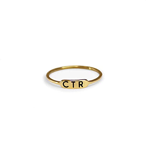 Gold Colored Bracket LDS CTR Ring by Ringmasters | Choose the Right Faith Ring | Keepsake LDS Jewelry