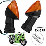 Turn Signal Indicator Light Stop Light for Kawasaki Ninja ZX-6R, KLE 500, KLE 650 (One Pair, Fits Front or Rear) (Amber Lens)