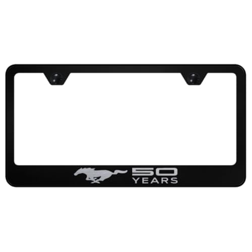 Cadre de plaque Mustang en acier inoxydable noir gravé anti-corrosion