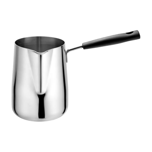 de acero inoxidable, olla de fusión de bebidas de 600 ml con boquilla de vertido, sartén de chocolate, para café, leche, chocolate caliente, hogar, cocina, oficina, apartamento