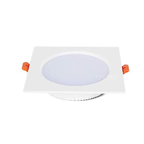 Luz diurna 6000K en plafón LED cuadrado plano que elimina sombras molestas en techos bajos