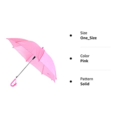 Bg Children's Kid's Solid Pink Color Auto Open Lightweight Umbrella With Novelty Whistle #TOP7
