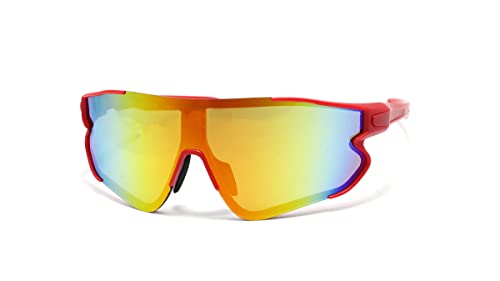 Óculos De Sol Esportivo Unissex Ciclismo Montanhismo Esporte Ao Ar Livre Cx-2802 Cor: Vermelho-espel