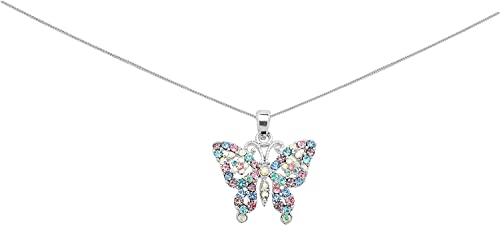 Granddaughter Jewelry Gifts For Girls, Teens, Tweens, Granddaughter Butterfly Pendant Necklace Presents From Grandma, Grandpa, Grandparents, For Birthday Present, Graduation, Christmas, Stocking Stuffers, Best Granddaughter Ever Gifts (Rainbow Butterfly - Braver) #TOP2