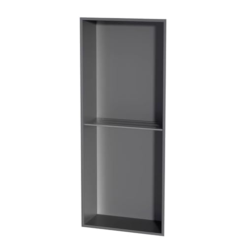 Organiseur mural de douche en inox gris étagère encastrable gain de place 70 cm