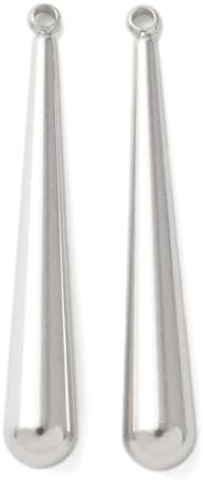 DanLingJewelry 20Pcs Silver Color Tear Drop Shaped Pendants Stainless Steel Teardrop Charms Craft Supplies for Jewelry Making Necklace Earrings image 4