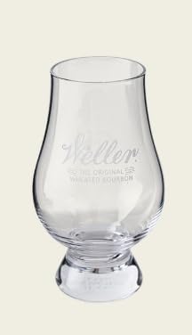 Buffalo Trace Weller Whiskey Tasting Glass, Clear, Tulip Shape, Footed Base