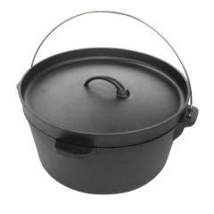Ustensile en fonte pour barbecue 30 cm - Pot de cuisine YNNI KAMADO rond 5.5 kg