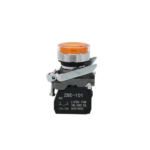 Bouton poussoir jaune lumineux XB4BW34B1C 220V, réinitialisation automatique et contact 1NC précis