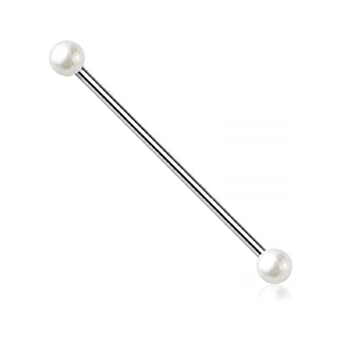 Pierced Owl Faux Pearl Industrial Barbell Cover