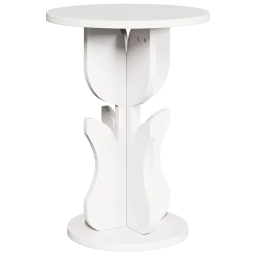 Table basse ronde blanche petite table d'appoint pour petit salon - 2