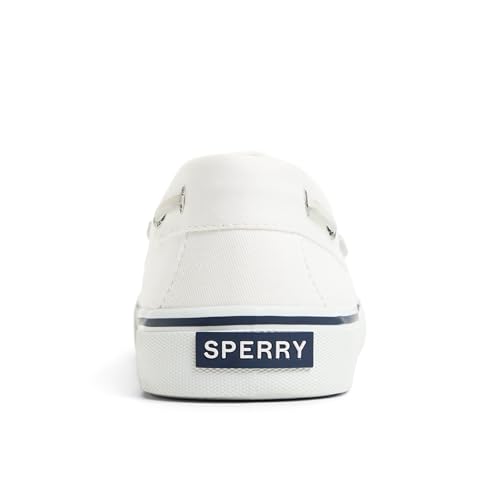 Sperry Men's Bahama II Sneaker Boat Shoe, White Cotton, 10.53