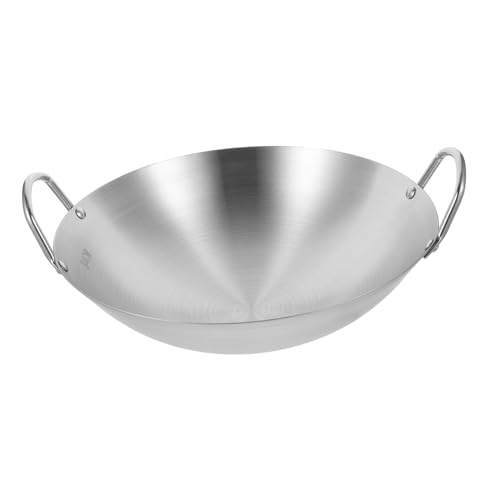 Wok de acero inoxidable con doble mango 34 cm miniatura 1