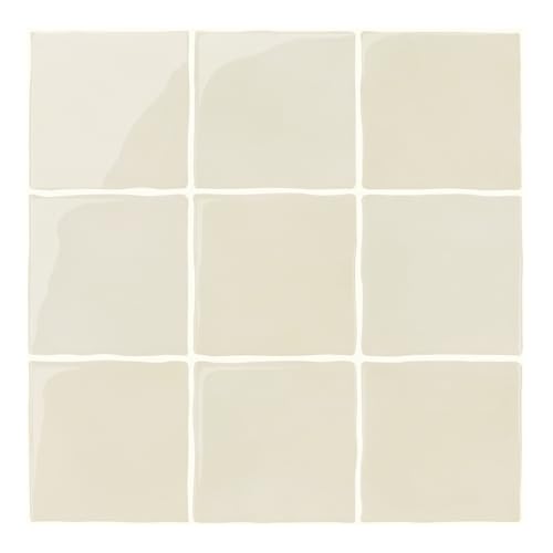 Commomy Gruesas Azulejos Adhesivos Cocina, 10-Piezas, 30.5 x 30.5cm, Beige Baldosa Vinilo Cocina Pared Autoadhesivos 3D, Salpicadero Baldosas Adhesivas para Pared Cocina Baño Metro