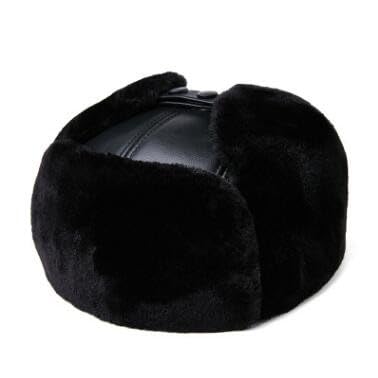 Chapka homme hiver en cuir et cache-oreilles pour le ski et la montagne