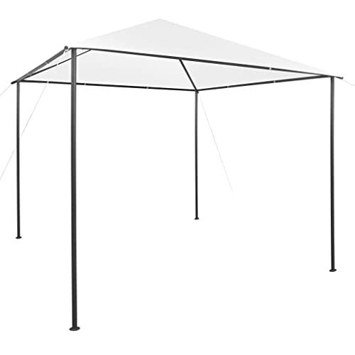 White Steel Gazebo with Oxford Fabric, Large UV-Resistant Outdoor Shelter