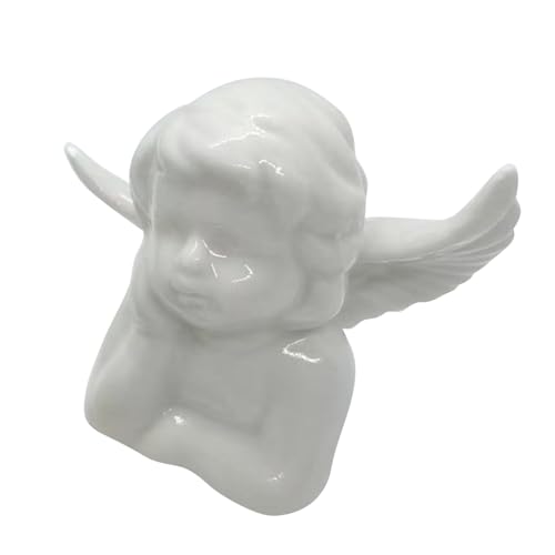 Hogvinnatil Figure d'angelo, Piccole Figure d'angelo | Scultura di Bianco in ceramica | Ornamento di Statua da Tavolo, Statue cherubino Giardino per Il Giardino Borsa decorativa per interni