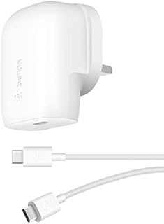 Belkin 30W USB C Wall Charger with USB-C to C Cable, PPS, PowerDelivery, USB-IF Certified PD 3.0 Fast Charging for Galaxy S21, Ultra, Plus, Z Flip, Z Fold, Tab S7 and More