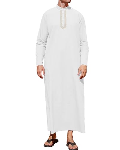 YAOHUOLE Mens Kaftan Big and Tall Thobe for Men Islam